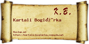 Kartali Boglárka névjegykártya